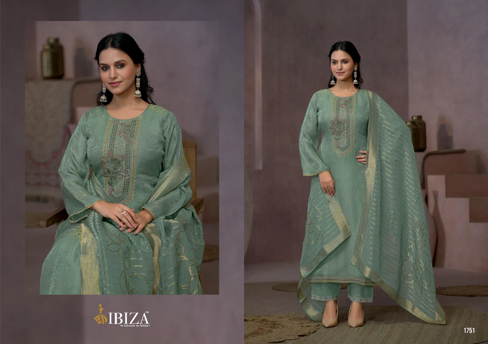 Signature By Ibiza Satin Silk Jacquard Designer Salwar Kameez Orders In India